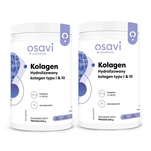 2x Osavi Kolagen Hydrolizowany Typu I & III Masa Mięśniowa SKÓRA Kości