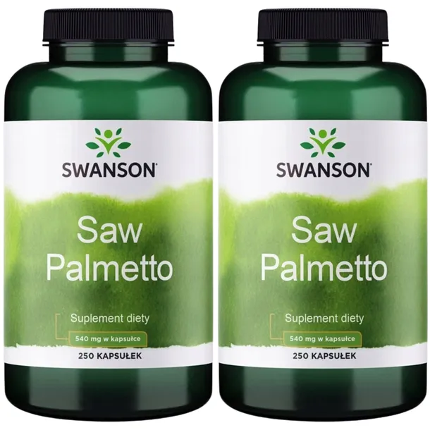 2x SWANSON SAW PALMETTO Palma SABAŁOWA 250 kaps Prostata Wypadanie Włosów