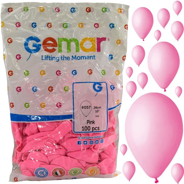 BALONY różowy PASTELOWE baloniki na ROCZEK urodziny BALON GEMAR 100 szt