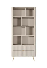 regal-avento-bezowy-882-x-1938-x-38-cm-ryflowany-front-2-szuflady-fenwood
