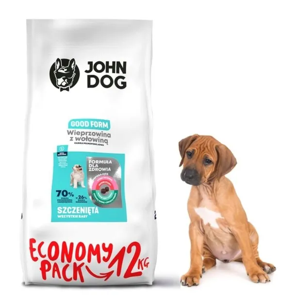 JOHN DOG good form karma dla psa szczeniaka wieprzowina z wołowiną 12 kg