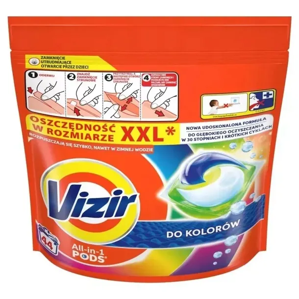 KAPSUŁKI DO PRANIA KOLORÓW ALL-IN-1 PODS VIZIR 44 KAPSUŁKI