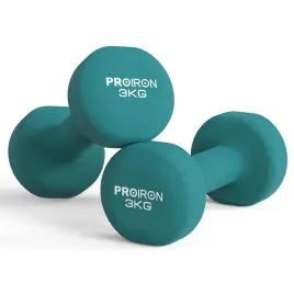 hantle-neoprenowe-proiron-2x-3-kg-ciemno-zielone