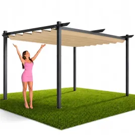 pergola-tarasowa-ogrodowa-3x3m-metalowa-bezowy-dach-zadaszenie-na-taras