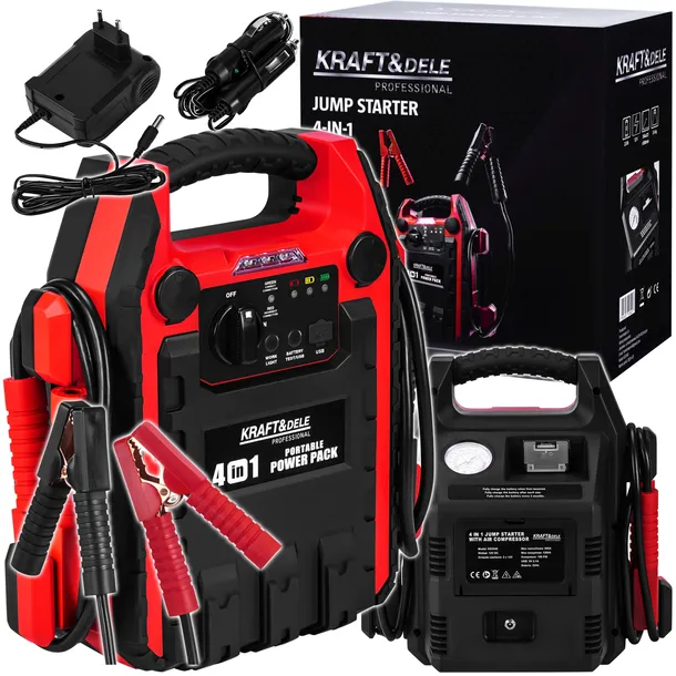 JUMP-STARTER ROZRUCHOWY ROZRUCH 1200/600A 12/24V OŚWIETLENIE KOMPRESOR MINI