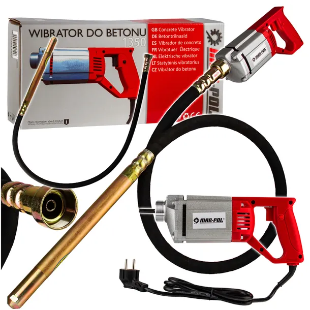 WIBRATOR WIBRATORY DO BETONU 1350W ZAGĘSZCZARKA + BUŁAWA 2M WIBRACYJNA