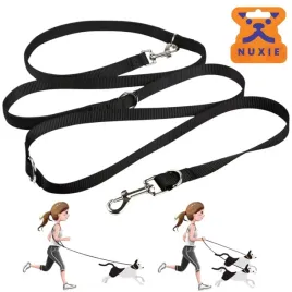 smycz-treningowa-dla-psa-nuxie-przepinana-regulowana-czarna-5m-na-dwa-psy