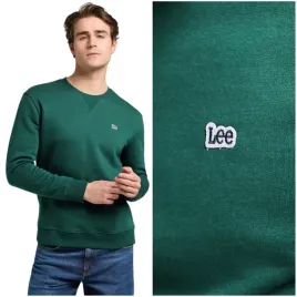 lee-patch-crew-sws-jade-forest-bawelniana-bluza-meska-z-logo-regular-fit-xl