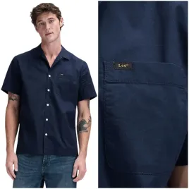 lee-resort-shirt-luzna-lekka-granatowa-bawelniana-koszula-krotki-rekaw-m