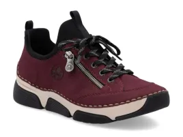polbuty-damskie-rieker-45973-36-sneakersy-sportowe-bordowe-sznurowane