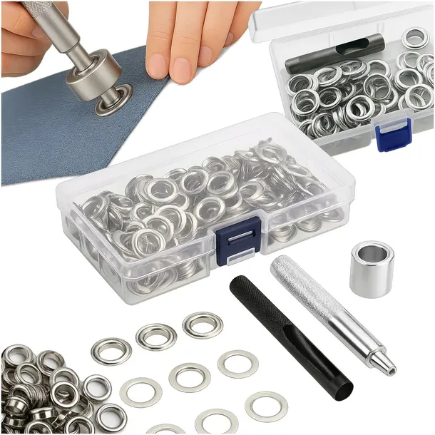 ZESTAW OCZEK DO PLANDEKI Z ZAKUWAKIEM OCZKA DZIURKACZ 10MM NAPY 100 SZT.