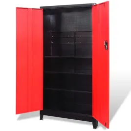 szafa-narzedziowa-2-drzwi-stal-90x40x180-cm-czarno-czerwona