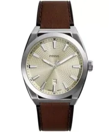 zegarek-meski-fossil-everett-fs6071-classic-silver-beige-dial-brown-leather