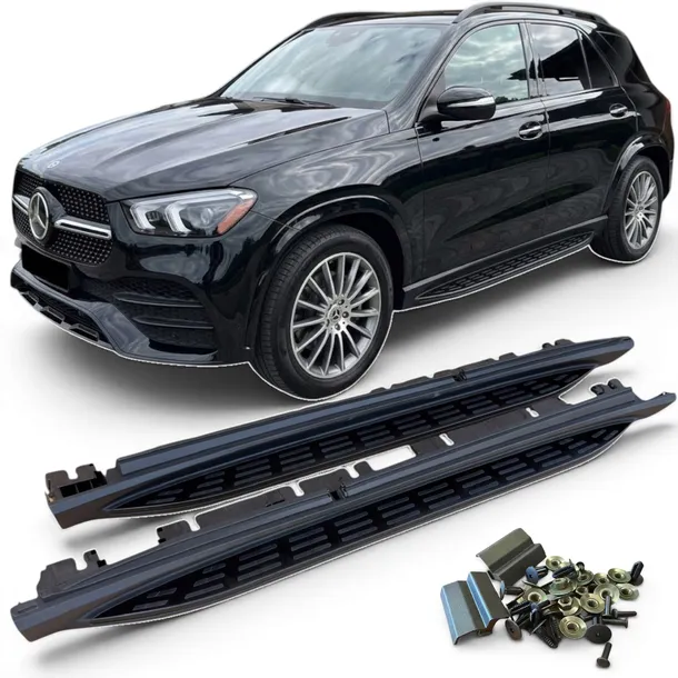 Stopnie Progi Boczne MERCEDES GLE SUV W167 2019+ Czarne Komplet Lewy Prawy