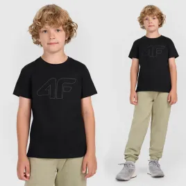 koszulka-chlopieca-4f-t-shirt-z-nadrukiem-bawelna-sportowy-logo-czarny-140