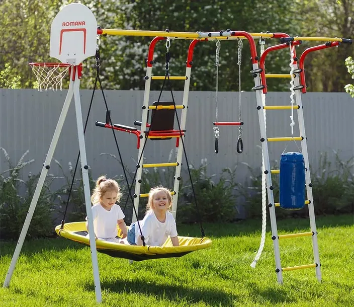 plac-zabaw-do-ogrodu-fitness-basic-zolty-stan-nowy