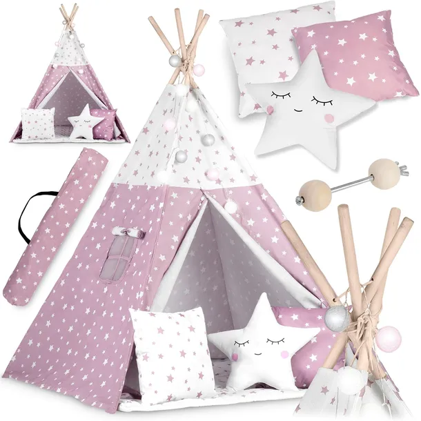 tipi-namiot-dla-dzieci-teepee-lampki-poduszki