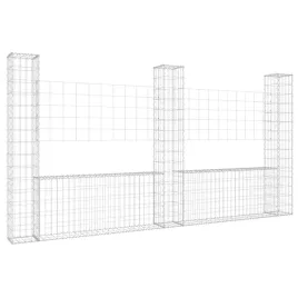 kosz-gabionowy-srebrny-260-x-20-x-150-cm-z-zelaza-3-slupki