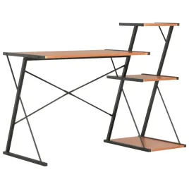 biurko-z-regalem-czarno-brazowe-116-x-50-x-93-cm