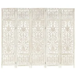 parawan-5-panelowy-rzezbiony-bialy-200x165-cm-drewno-mango