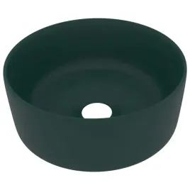 luksusowa-okragla-umywalka-matowa-ciemna-zielen-40x15-cm