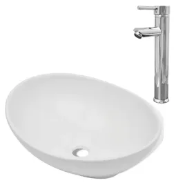 umywalka-z-bateria-mieszajaca-ceramiczna-owalna-biala