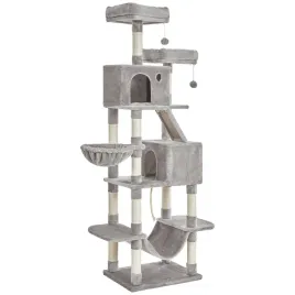 songmics-drapak-dla-kota-206cm-z-legowiskami-szary