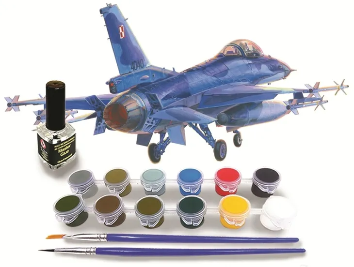 Mistercraft D-116 F-16CJ-52+ Jastrząb/Hawk 1:72 + farbki 2 pędzelki klej