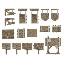 3d-printed-set-wood-signs-1-48-1-35-drewniane-znaki-i-szyldy-16-szt