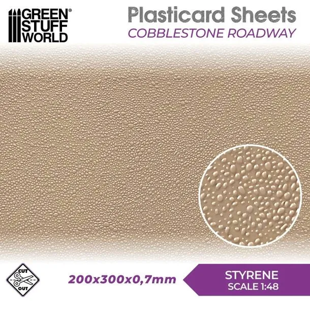 plasticard-cobblestone-roadway-textured-sheet-arkusz-a4-stan-nowy