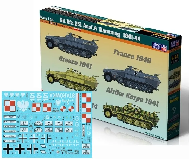 Mistercraft G-94 Sdk. Kfz. 251 ausf A 1941-44 powstańcza STARÓWKA 1:35