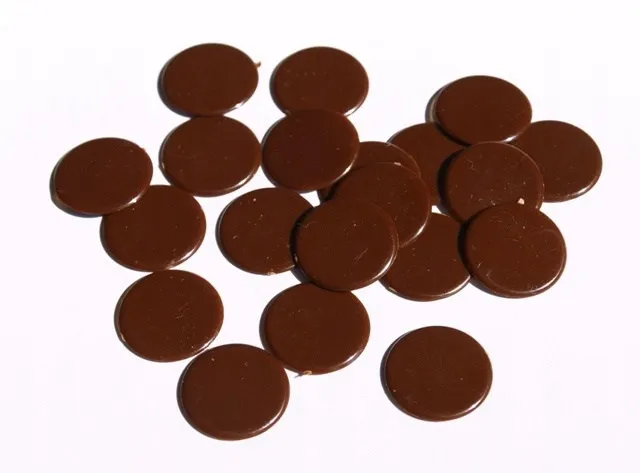Żetony 15x1,4 mm brązowe 20 szt. pchełki