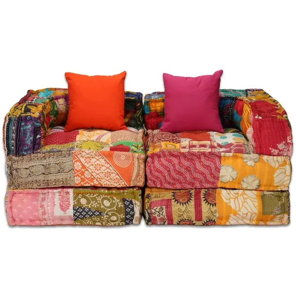 puf-modulowy-2-osobowy-patchwork-tkanina-stan-nowy