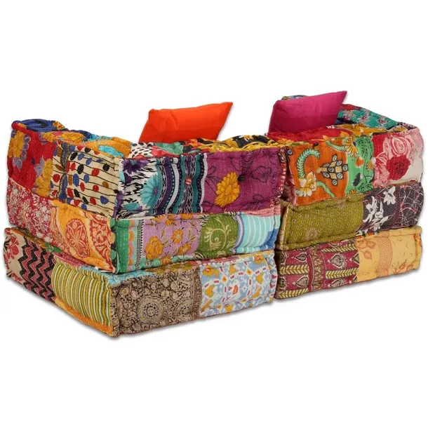 puf-modulowy-2-osobowy-patchwork-tkanina-stan-nowy