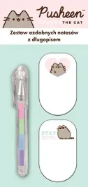 kot-pusheen-dlugopis-samoprzylepne-karteczki-indeksujace-notesy-2-szt