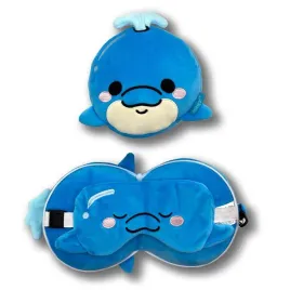 delfin-blu-poduszka-podrozna-maseczka-maskotka