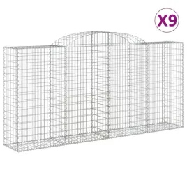 kosze-gabionowe-9-szt-300x50x140-160-cm-galwanizowane-zelazo