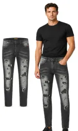 spodnie-jeansowe-z-przetarciami-meskie-jeansy-czarne-modne-wygodne-slim-fit
