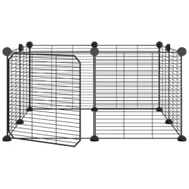 klatka-dla-zwierzat-8-panelowa-z-drzwiami-czarna-35x35-cm-stalowa