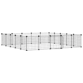 klatka-dla-zwierzat-z-bramka-20-paneli-czarna-35x35-cm-stal