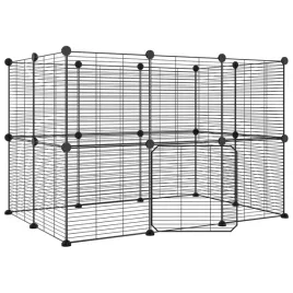 klatka-dla-zwierzat-z-bramka-20-paneli-czarna-35x35-cm-stal