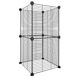 klatka-dla-zwierzat-8-paneli-czarna-35x35-cm-stalowa