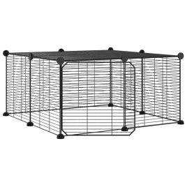 klatka-dla-zwierzat-z-bramka-12-paneli-czarna-35x35-cm-stal