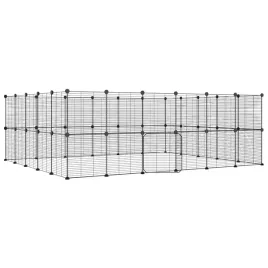 klatka-dla-zwierzat-z-bramka-44-panele-czarna-35x35-cm-stal