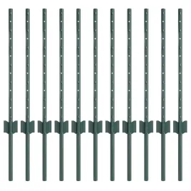 slupki-ogrodzeniowe-11-pcs-zielony-60-cm-stal