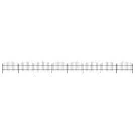 ogrodzenie-ogrodowe-z-wlocznia-stalowe-1426-x-100-cm-czarne