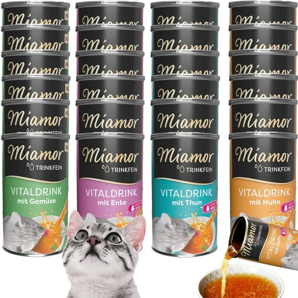 NAWODNIENIE dla KOTA MOKRA KARMA Miamor Vitaldrink 24x135 ml Mix Smaków