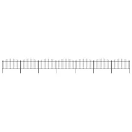 ogrodzenie-ogrodowe-z-wlocznia-stalowe-1248-x-150-cm-czarne