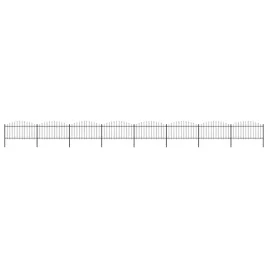 ogrodzenie-ogrodowe-z-wlocznia-stalowe-1426-x-150-cm-czarne