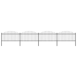 ogrodzenie-ogrodowe-z-wlocznia-stalowe-7145-x-150-cm-czarne